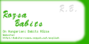 rozsa babits business card