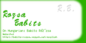 rozsa babits business card